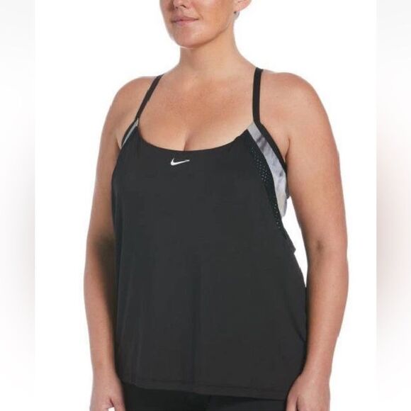 Nike Swim Women's Tie Dye Layered Tankini Top - Picture 1 of 10